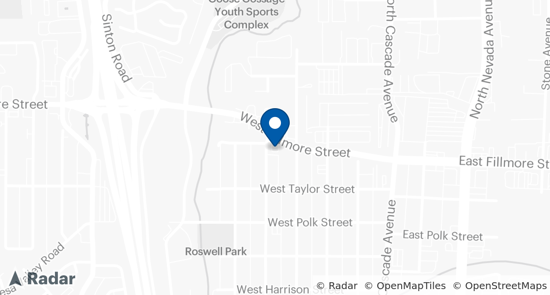 Map of Dairy Queen Location:: 315 W Fillmore St, Colorado Springs, CO, 80907-6043